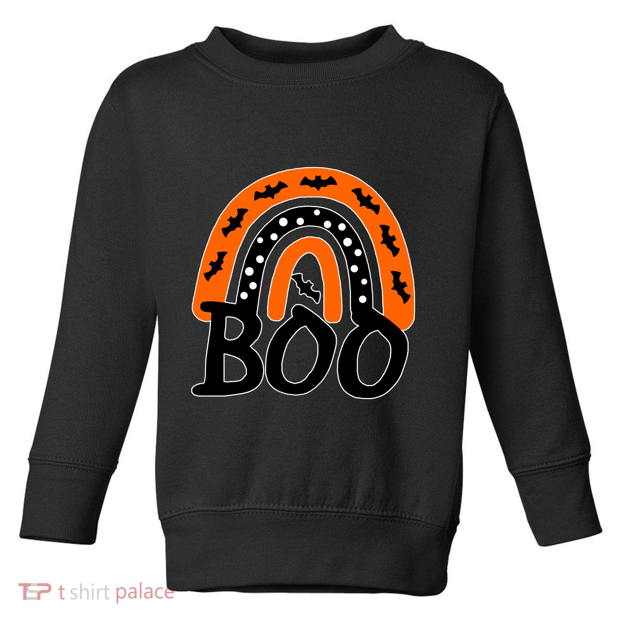 BOO Retro Halloween Rainbow Toddler Sweatshirt