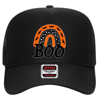 BOO Retro Halloween Rainbow Trucker Hat