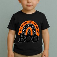 BOO Retro Halloween Rainbow Toddler T-Shirt