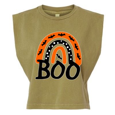 BOO Retro Halloween Rainbow Garment-Dyed Women's Muscle Tee