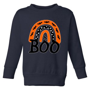 BOO Retro Halloween Rainbow Toddler Sweatshirt