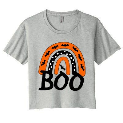 BOO Retro Halloween Rainbow Women's Crop Top Tee