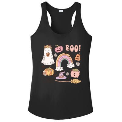 Boo Retro Halloween Ghost Design Gift Ladies PosiCharge Competitor Racerback Tank