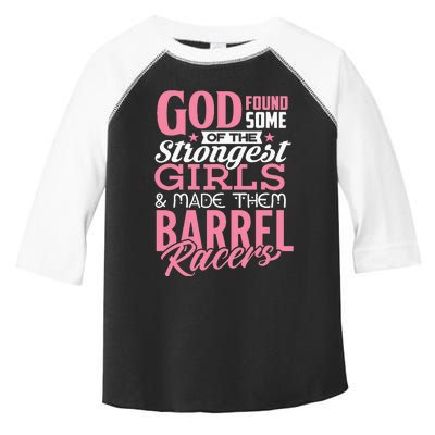 Barrel Racers Horse God Made Strongest Christian Toddler Fine Jersey T-Shirt