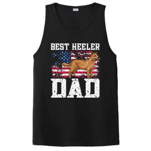 Best Red Heeler Dad American Flag Australian Cattle Dog PosiCharge Competitor Tank