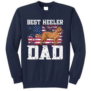 Best Red Heeler Dad American Flag Australian Cattle Dog Tall Sweatshirt