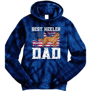 Best Red Heeler Dad American Flag Australian Cattle Dog Tie Dye Hoodie