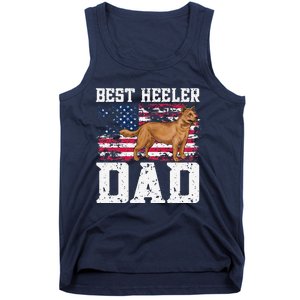 Best Red Heeler Dad American Flag Australian Cattle Dog Tank Top