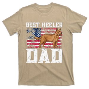 Best Red Heeler Dad American Flag Australian Cattle Dog T-Shirt