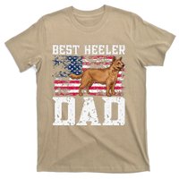 Best Red Heeler Dad American Flag Australian Cattle Dog T-Shirt