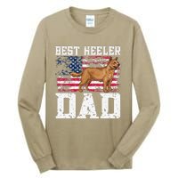 Best Red Heeler Dad American Flag Australian Cattle Dog Tall Long Sleeve T-Shirt