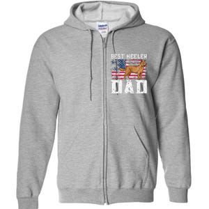 Best Red Heeler Dad American Flag Australian Cattle Dog Full Zip Hoodie