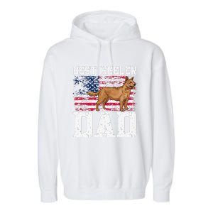 Best Red Heeler Dad American Flag Australian Cattle Dog Garment-Dyed Fleece Hoodie