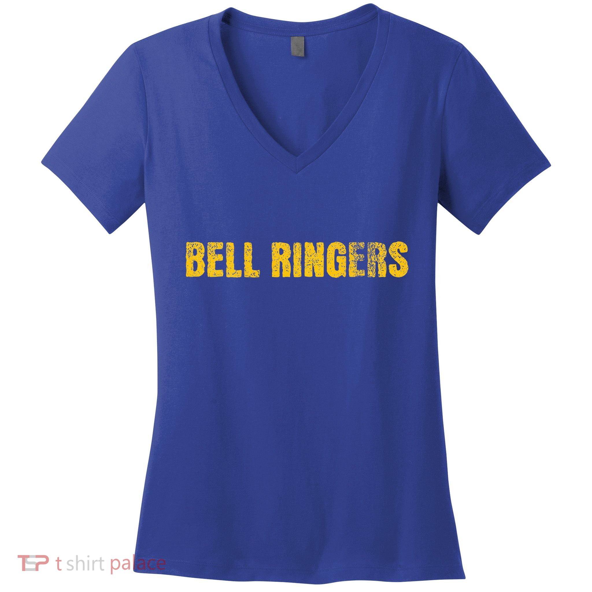 Bell Ringers Handbell With Angry Face Women's V-Neck T-Shirt