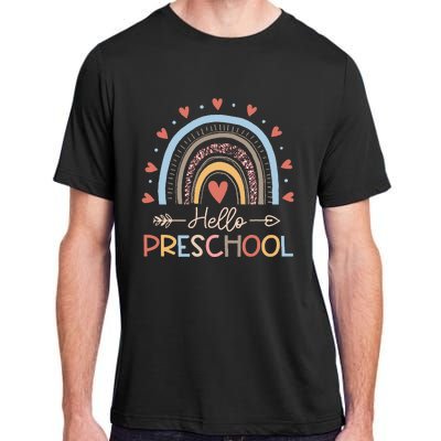 Boho Rainbow Hello Preschool First Day Of School Teacher Adult ChromaSoft Performance T-Shirt