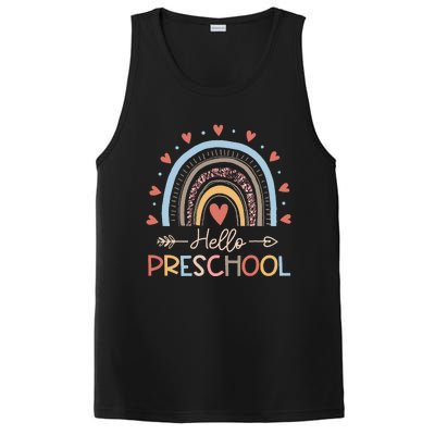 Boho Rainbow Hello Preschool First Day Of School Teacher PosiCharge Competitor Tank