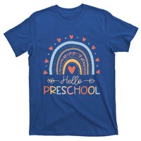 Boho Rainbow Hello Preschool First Day Of School Teacher T-Shirt