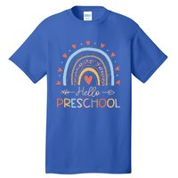 Boho Rainbow Hello Preschool First Day Of School Teacher Tall T-Shirt