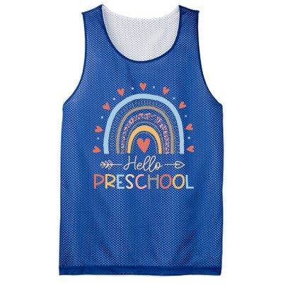 Boho Rainbow Hello Preschool First Day Of School Teacher Mesh Reversible Basketball Jersey Tank