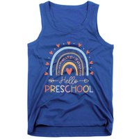 Boho Rainbow Hello Preschool First Day Of School Teacher Tank Top