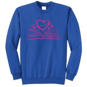 Bookworm Reading Hearts Valentines Day Book Lover Funny Gift Sweatshirt