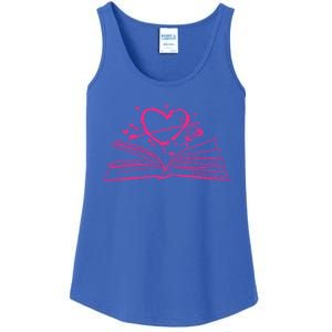 Bookworm Reading Hearts Valentines Day Book Lover Funny Gift Ladies Essential Tank