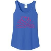 Bookworm Reading Hearts Valentines Day Book Lover Funny Gift Ladies Essential Tank