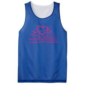 Bookworm Reading Hearts Valentines Day Book Lover Funny Gift Mesh Reversible Basketball Jersey Tank