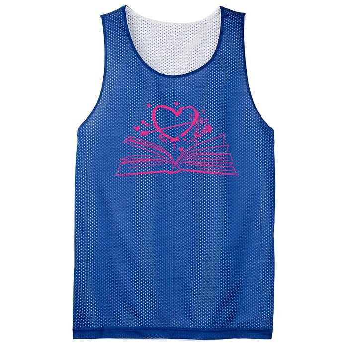 Bookworm Reading Hearts Valentines Day Book Lover Funny Gift Mesh Reversible Basketball Jersey Tank