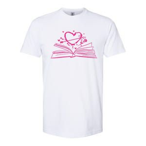 Bookworm Reading Hearts Valentines Day Book Lover Funny Gift Softstyle CVC T-Shirt