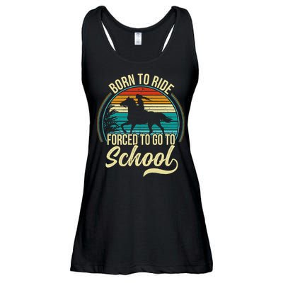 Born Ride Horse Forced To Go To School Ladies Essential Flowy Tank