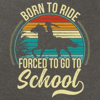Born Ride Horse Forced To Go To School Cotton Canvas Backpack