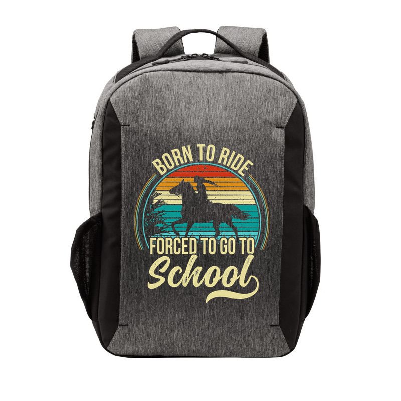 Born Ride Horse Forced To Go To School Vector Backpack