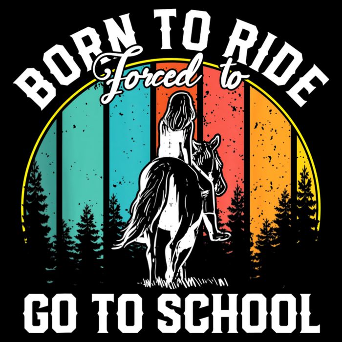 Born Ride Horses Forced To Go To School Horse Girl Drawstring Bag