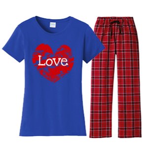 Big Red Heart Valentines Day Tee Cute Vgiftday Love Couple Cute Gift Women's Flannel Pajama Set