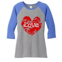 Big Red Heart Valentines Day Tee Cute Vgiftday Love Couple Cute Gift Women's Tri-Blend 3/4-Sleeve Raglan Shirt