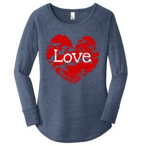 Big Red Heart Valentines Day Tee Cute Vgiftday Love Couple Cute Gift Women's Perfect Tri Tunic Long Sleeve Shirt