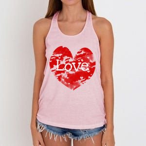 Big Red Heart Valentines Day Tee Cute Vgiftday Love Couple Cute Gift Women's Knotted Racerback Tank