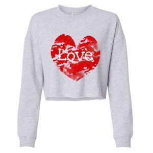 Big Red Heart Valentines Day Tee Cute Vgiftday Love Couple Cute Gift Cropped Pullover Crew