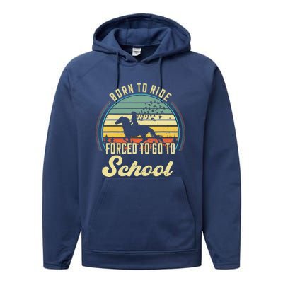 Born Ride Horses Forced To Go To School Cute Horse Girl Performance Fleece Hoodie