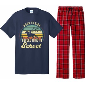 Born Ride Horses Forced To Go To School Cute Horse Girl Pajama Set