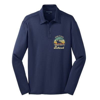 Born Ride Horses Forced To Go To School Cute Horse Girl Silk Touch Performance Long Sleeve Polo