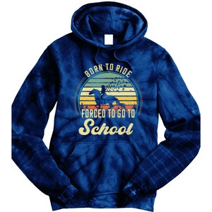 Born Ride Horses Forced To Go To School Cute Horse Girl Tie Dye Hoodie