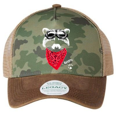 Bandito Raccoon In Red Scarf And Goggles Legacy Tie Dye Trucker Hat