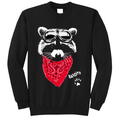 Bandito Raccoon In Red Scarf And Goggles Sweatshirt