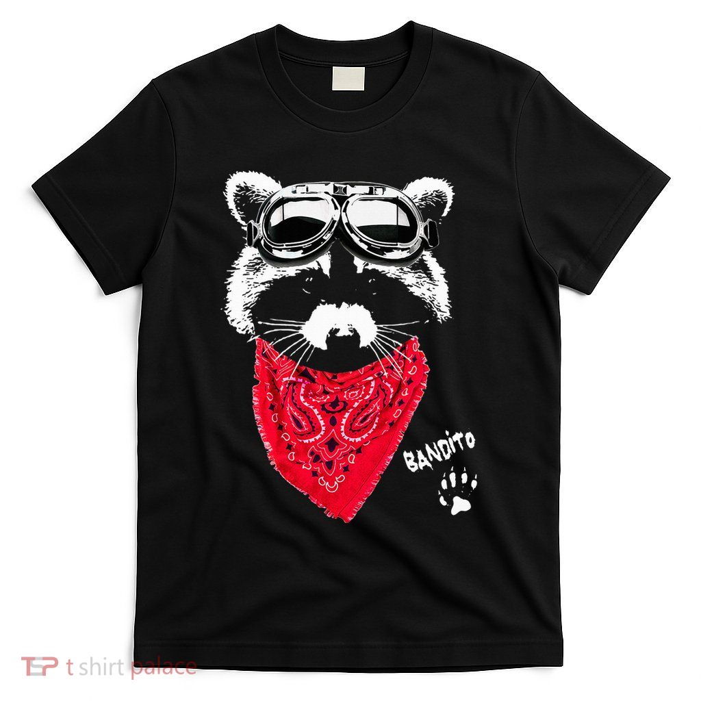 Bandito Raccoon In Red Scarf And Goggles T-Shirt