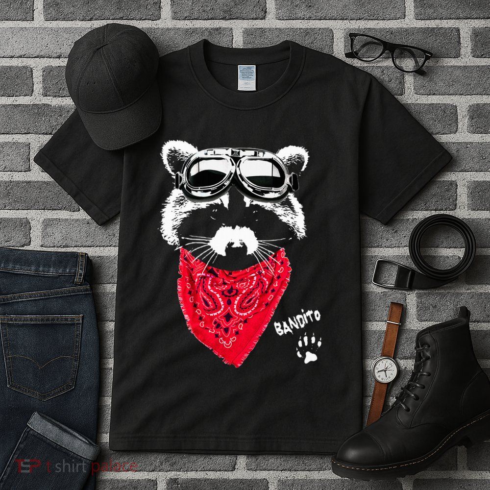 Bandito Raccoon In Red Scarf And Goggles Tall T-Shirt