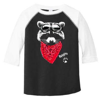 Bandito Raccoon In Red Scarf And Goggles Toddler Fine Jersey T-Shirt