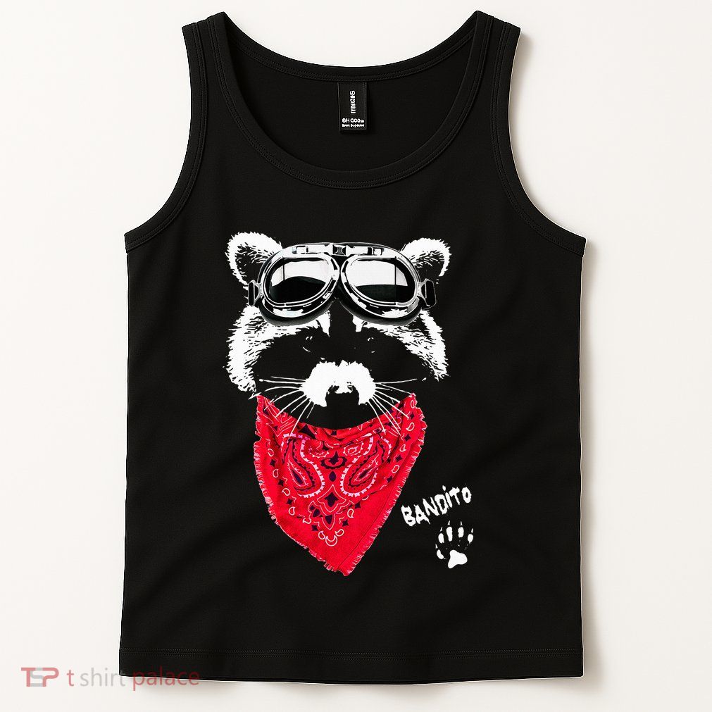 Bandito Raccoon In Red Scarf And Goggles Tank Top