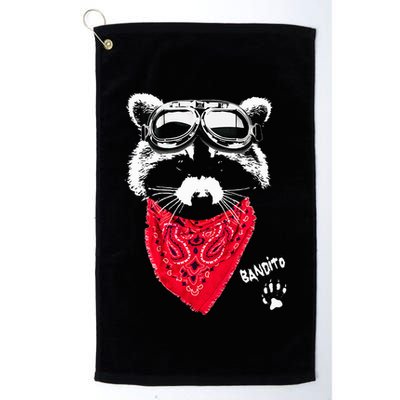 Bandito Raccoon In Red Scarf And Goggles Golf Towel